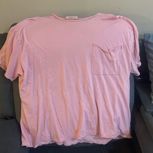 Casual Pink T-Shirt with Pocket